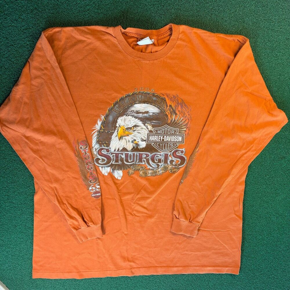 Size 3XL- Men's 2008 Harley Davidson Sturgis Black Hills Rally Long Sleeve Shirt